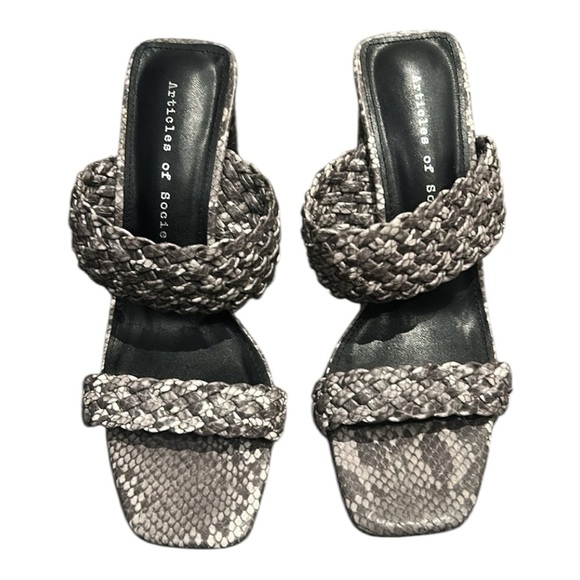 Articles of Society Asti Braided Open Square Toe Blocked Heeled Sandals Size 10 - Picture 2 of 16